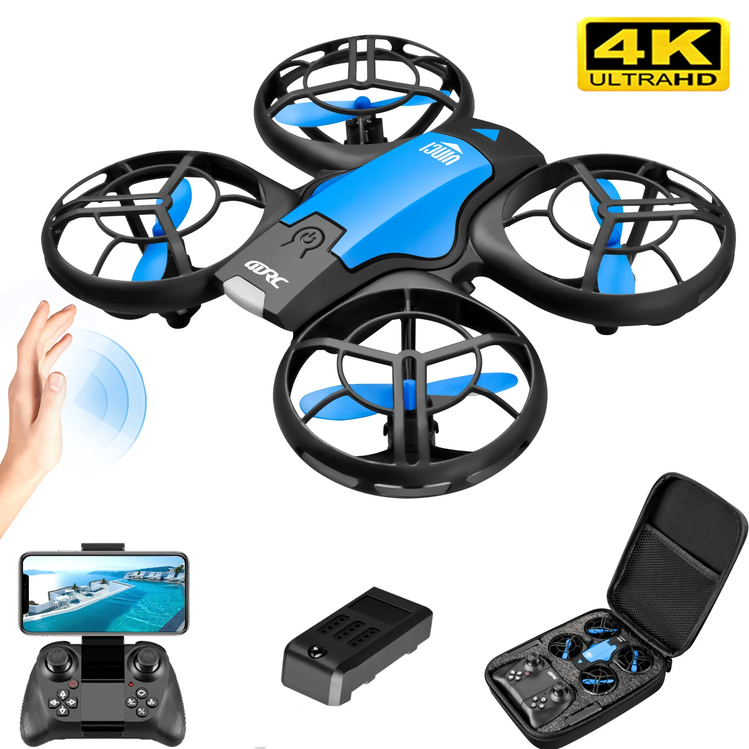 Rc Helicopter Electric - V8 Drone Mini Baru 4K Profesional
