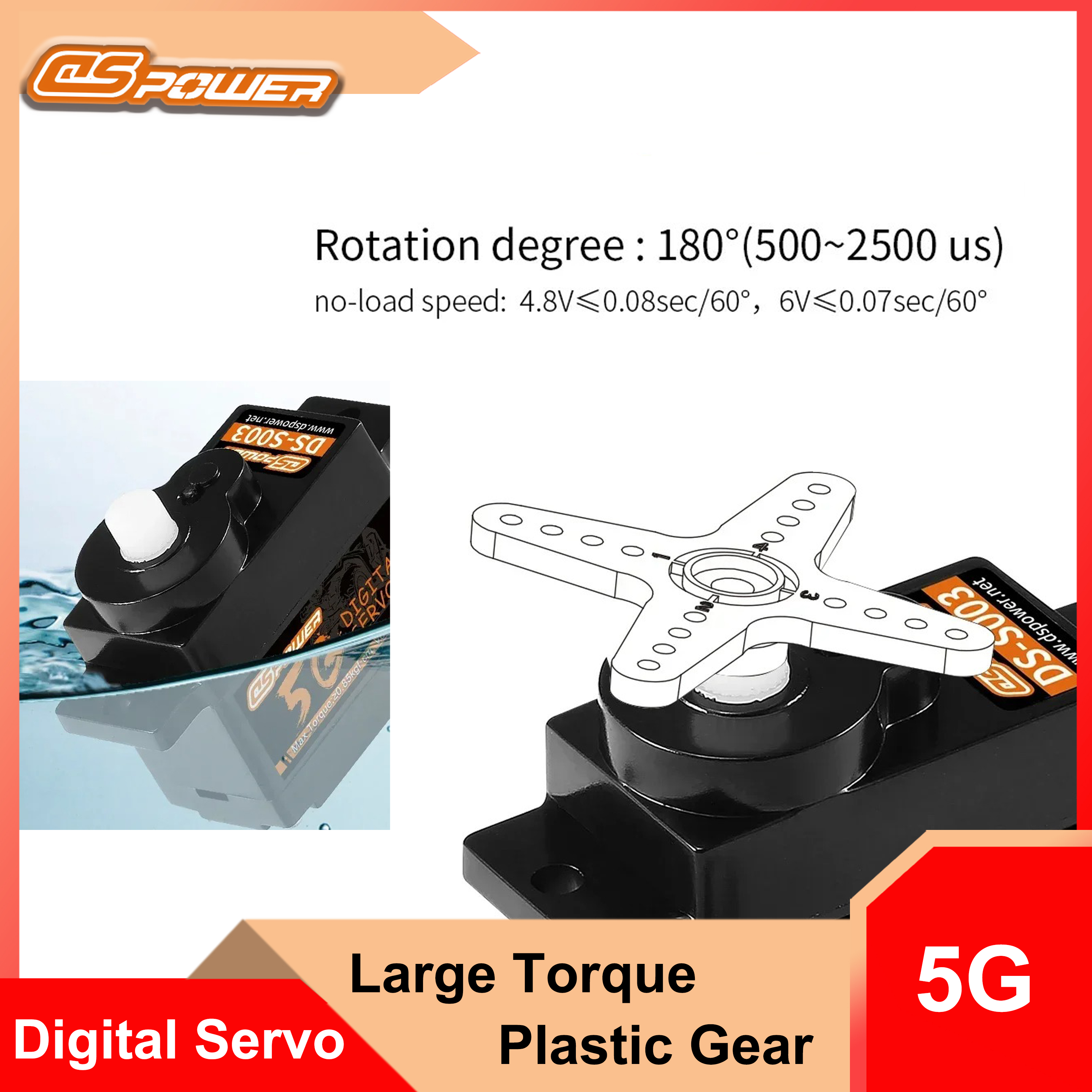 Rc Helicopter Large - DSpower 5G Micro Digital Servo Torsi