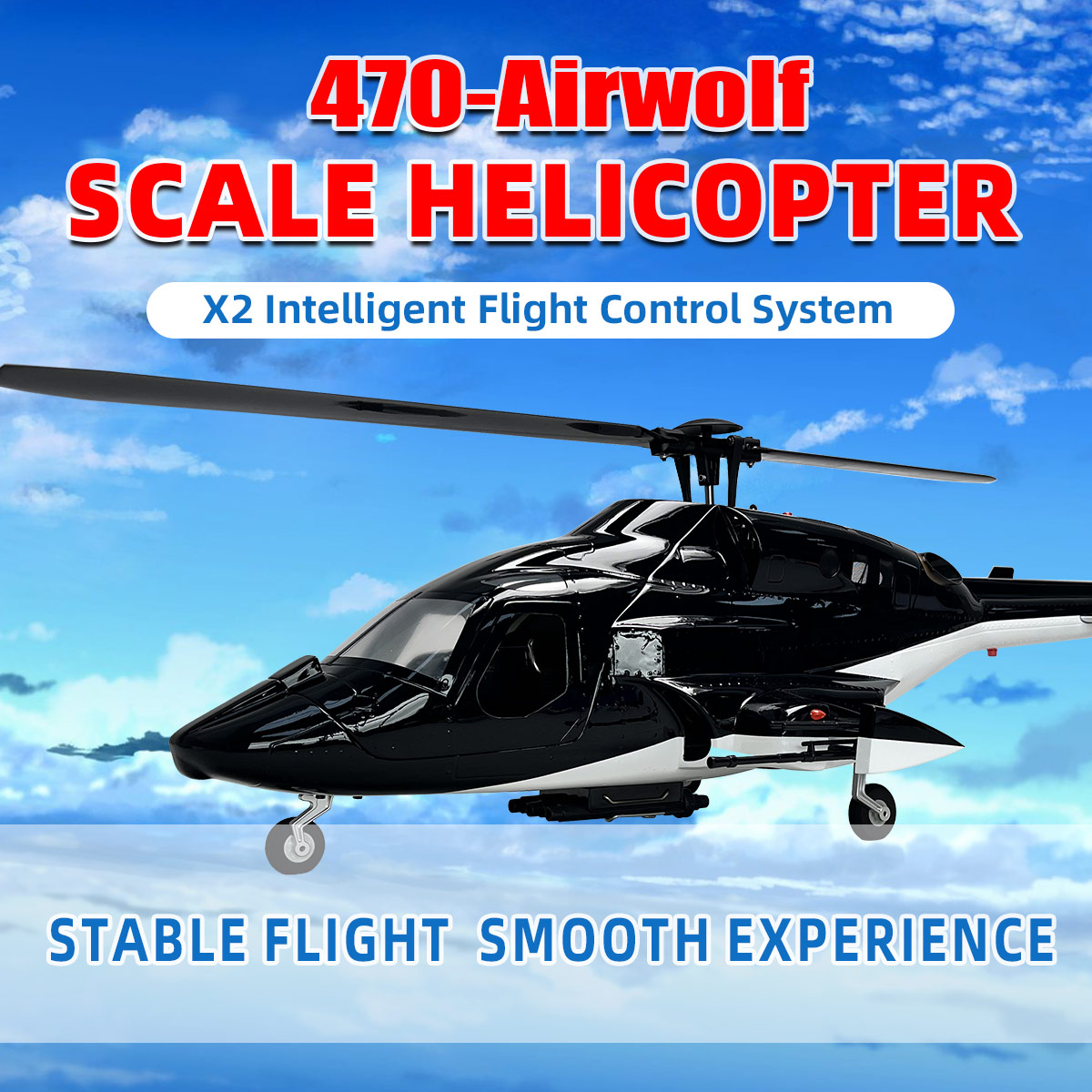 Rc Helicopter Nitro - Airwolf RTF helikopter RC ukuran 470,