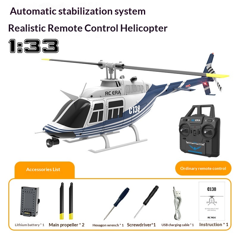 Rc Helicopter Single Rotor - Helikopter Rc Era C138 Bell 206