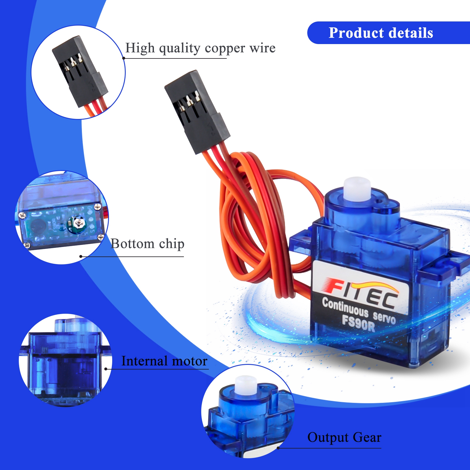 Rc Helicopter Motor - Feetech FS90R 9G Motor Servo Mikro