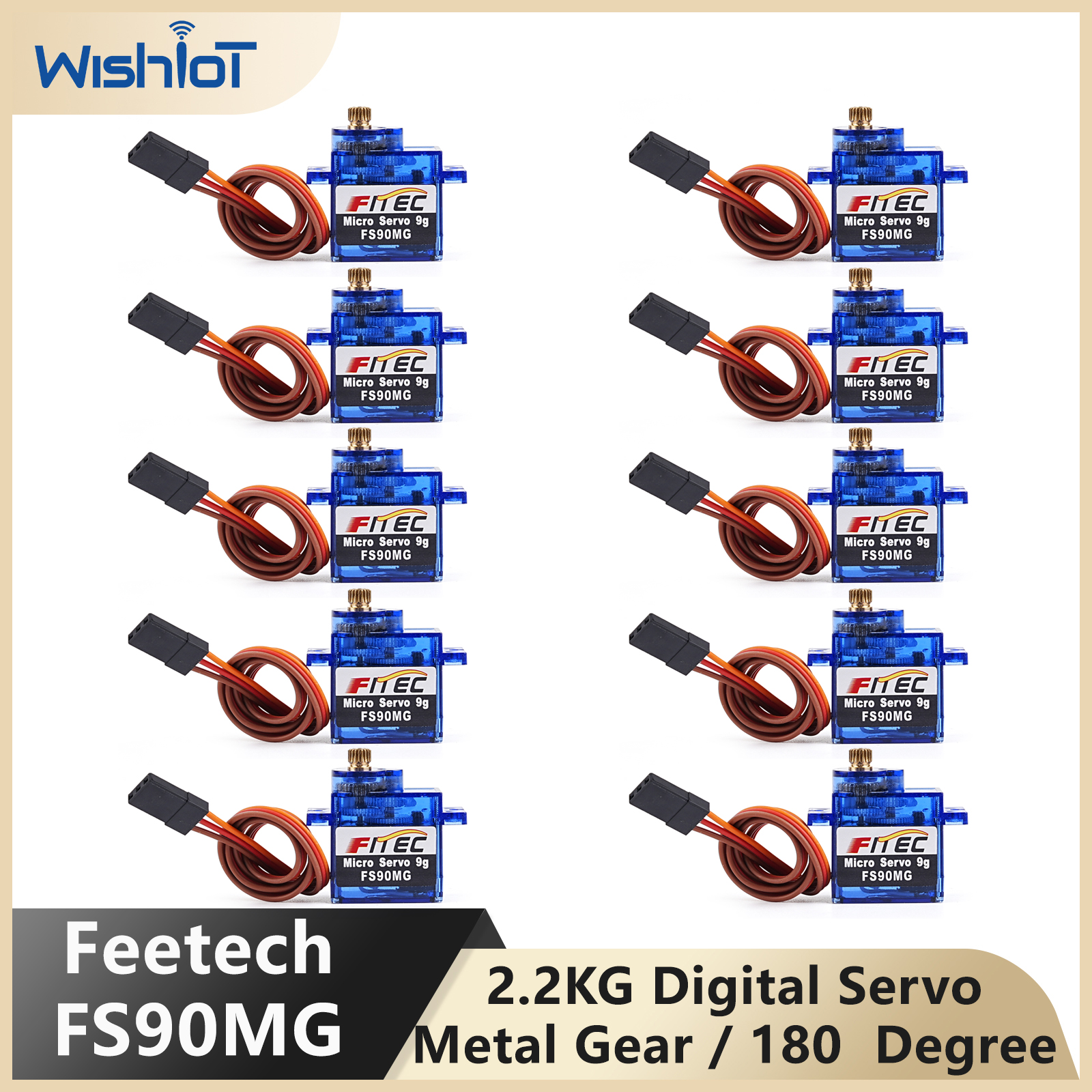 Rc Helicopter Servo - Feetech FS90MG 2.2KG 9G Digital Servo