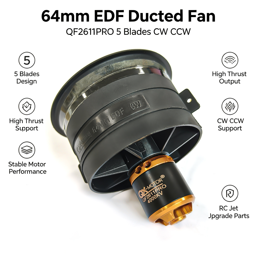 Rc Helicopter Blade - QX-MOTOR 64mm EDF 5 Bilah Kipas