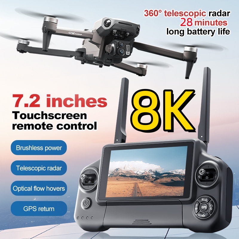 Drone RC Quadcopter 8K 3 Axis  - Rc Helicopter Electric ulasan dan harga