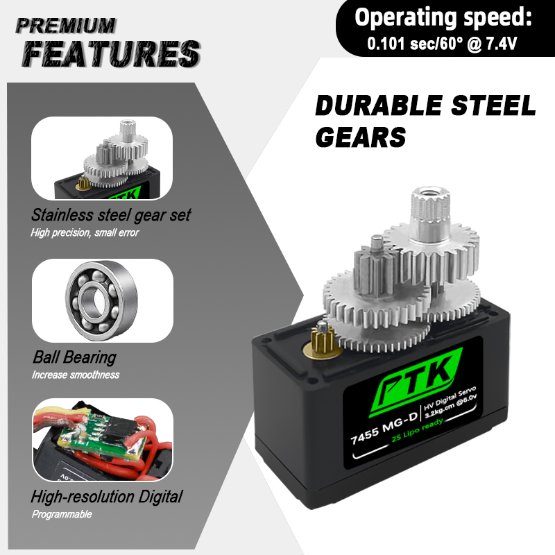 PTK 7455MG-D servo 12g Digital - Rc Helicopter Servo ulasan dan harga