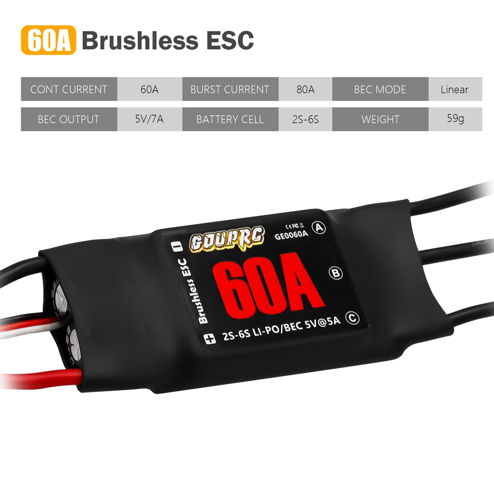 60A Brushless ESC 2-6S Pengont - Rc Helicopter Electric ulasan dan harga