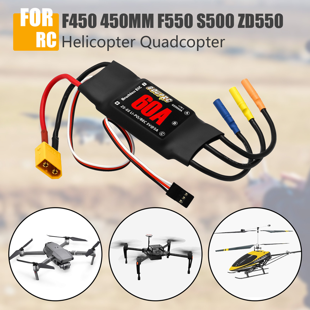 60A Brushless ESC 2-6S Pengont - Rc Helicopter Electric ulasan dan harga