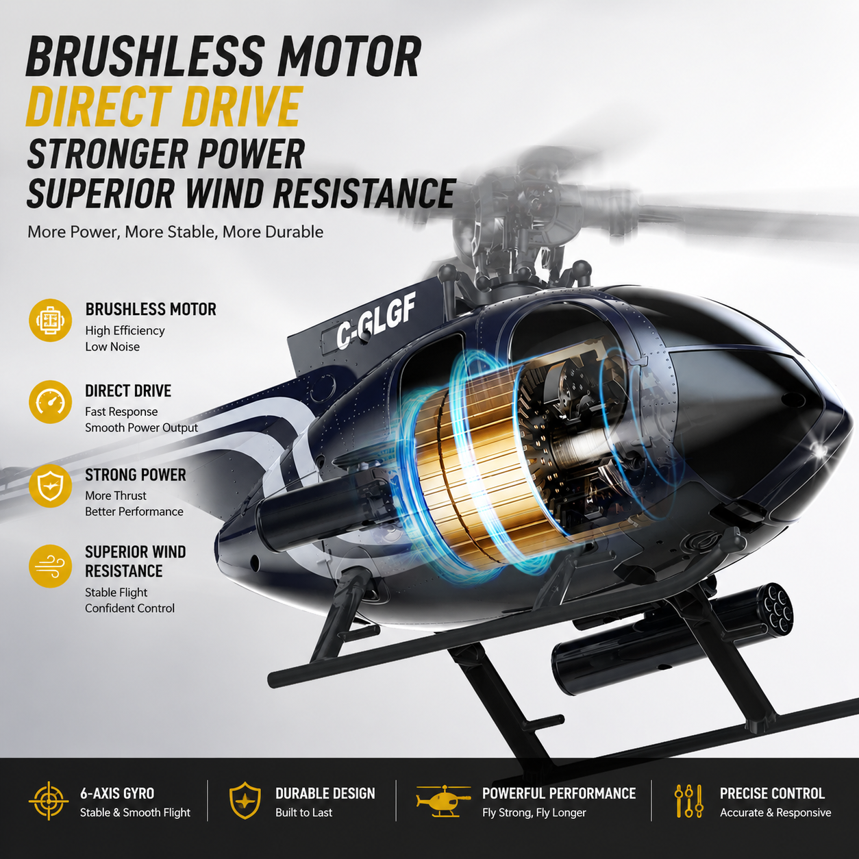 Helikopter RC K300 6CH Motor B - Rc Helicopter Large ulasan dan harga