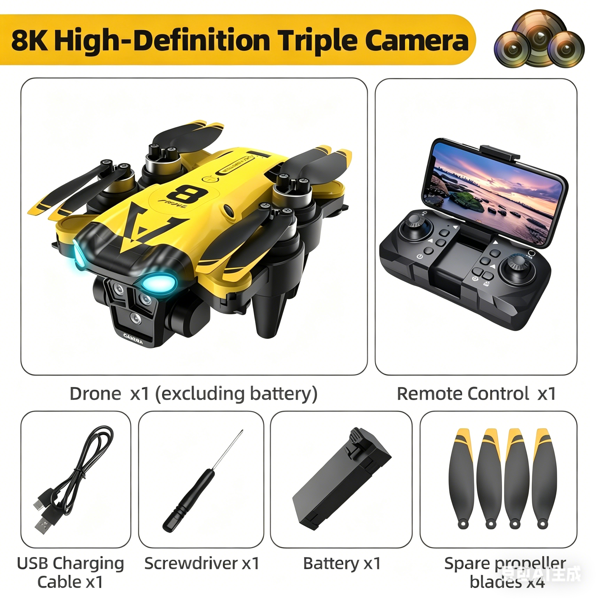 Quadcopter Baru dengan Tiga Ka - Rc Helicopter Case ulasan dan harga