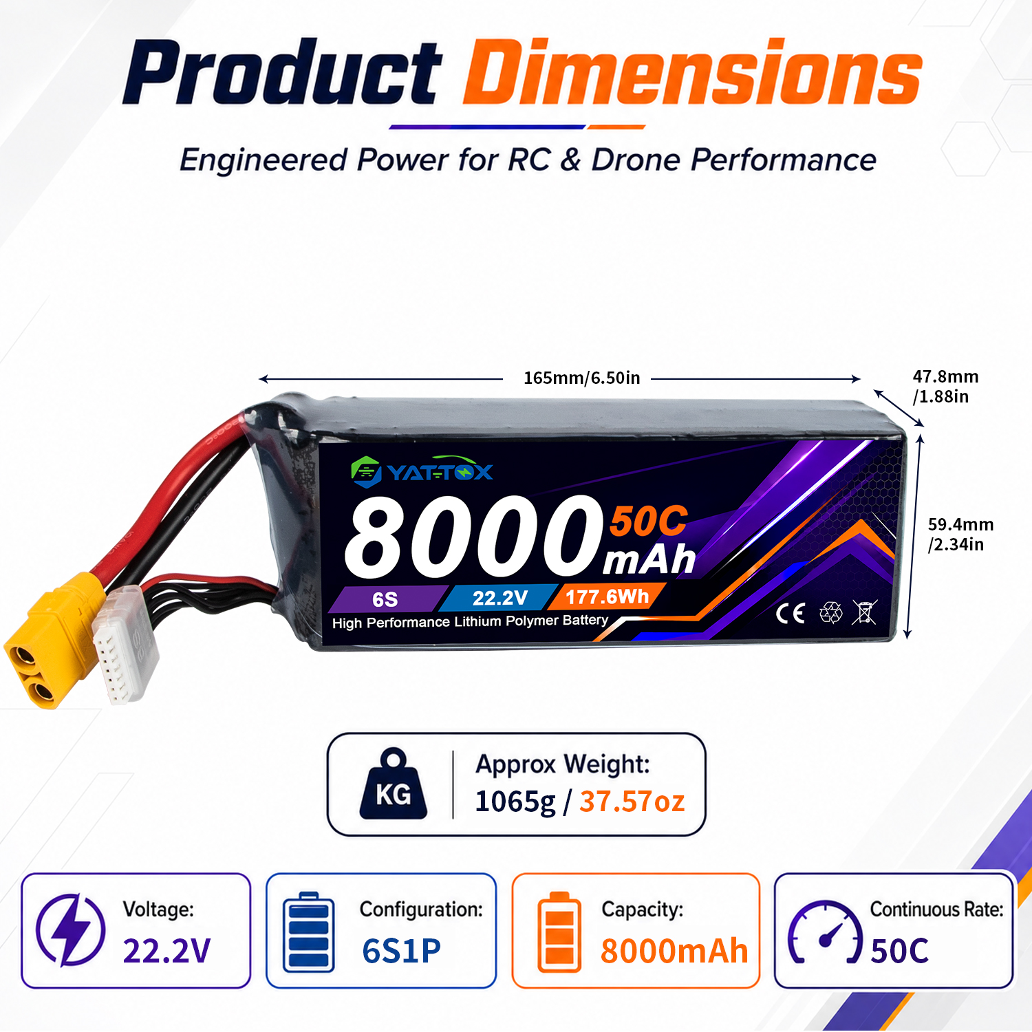 Baterai LiPo Yattox 6S 8000mAh - Rc Helicopter Large ulasan dan harga